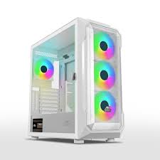Ant Esports ICE-410TG Mid Tower White Cabinet ARGB Fans
