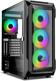 Ant Esports ICE-410TG Mid Tower Black Cabinet ARGB Fans